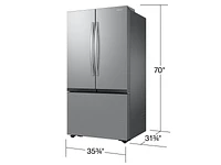 27 cu. ft. Mega Capacity Counter Depth 3-Door French Door Refrigerator with Dual Auto Ice Maker in Stainless Steel | Samsung Business US