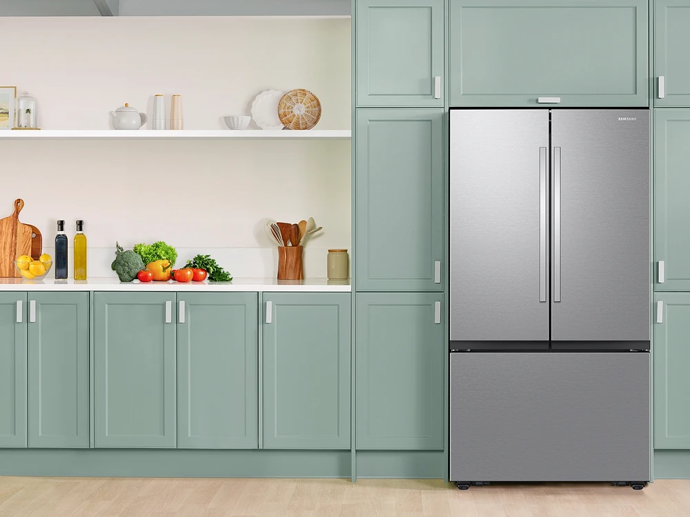 32 cu. ft. Mega Capacity 3-Door French Door Refrigerator with Dual Auto Ice Maker in Stainless Steel | Samsung Business US