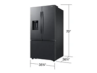 31 cu. ft. Mega Capacity 3-Door French Door Refrigerator with Four Types of Ice in Matte Black Steel | Samsung Business US