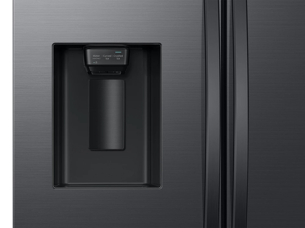 31 cu. ft. Mega Capacity 3-Door French Door Refrigerator with Four Types of Ice in Matte Black Steel | Samsung Business US