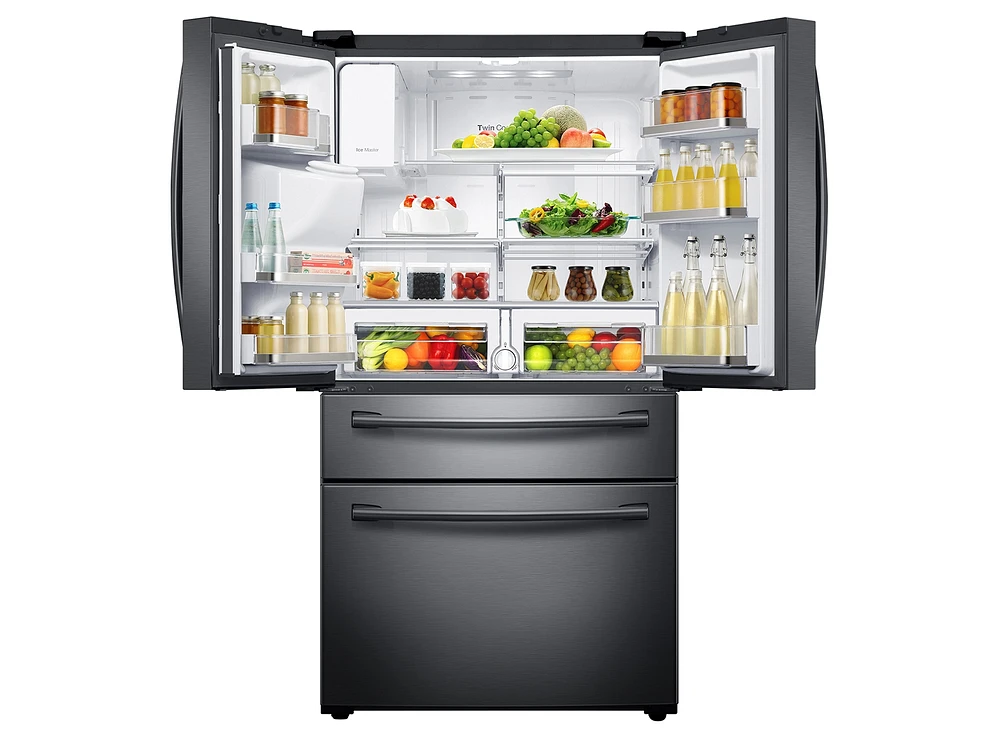 28 cu. ft. 4-Door French Door Refrigerator in Black Stainless Steel Refrigerator - RF28HMEDBSG/AA | Samsung US