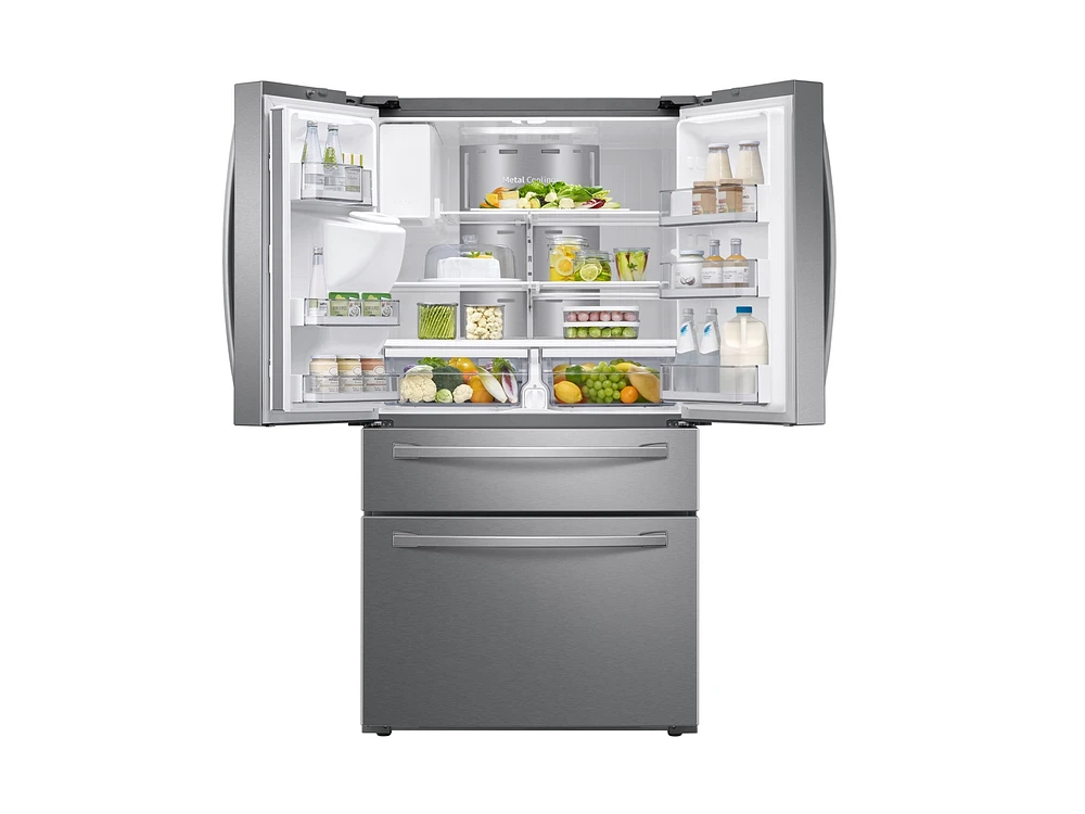 RF28R7551SR/AA | 28 cu. ft. 4-Door French Door Refrigerator with 21.5” Touch Screen Family Hub™ in Stainless Steel | Samsung Business US