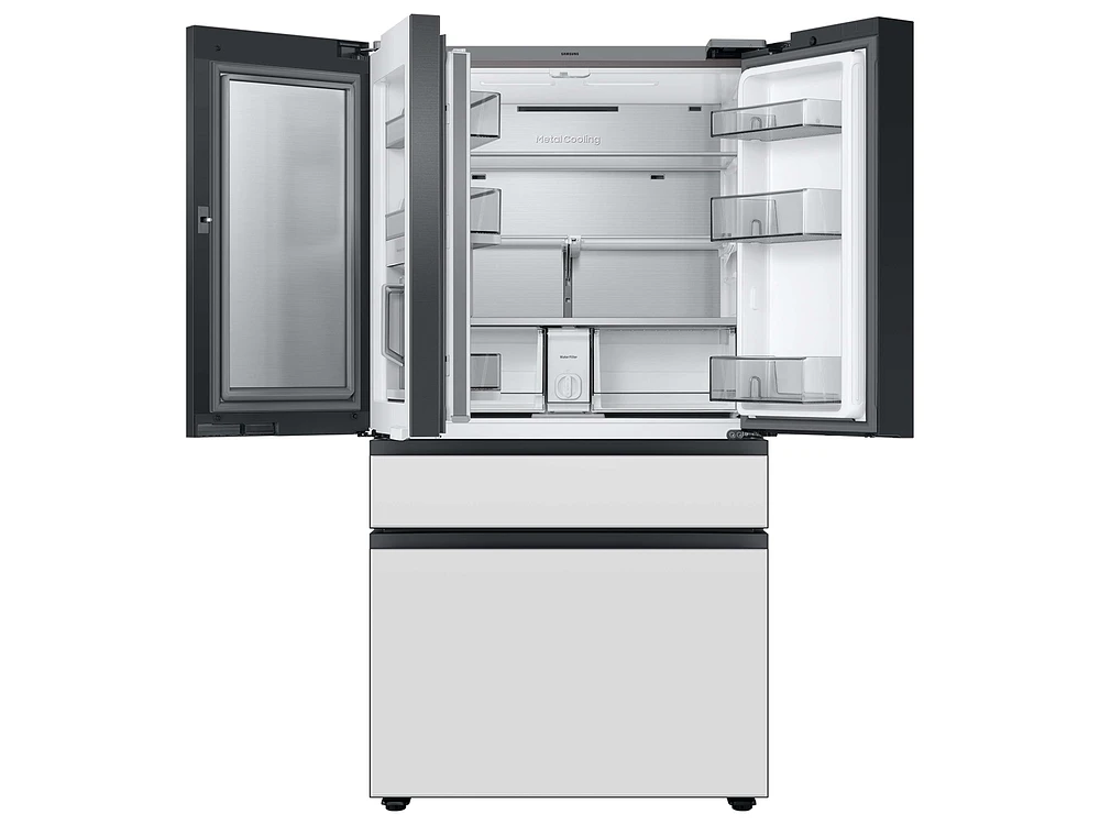 Bespoke Counter Depth 4-Door French Door Refrigerator (23 cu. ft.) with Family Hub™ in White Glass | Samsung US