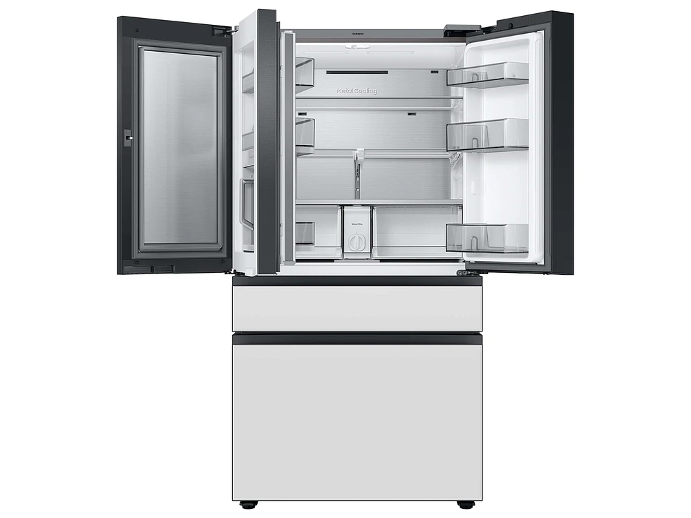 Bespoke 4-Door French Door Refrigerator (29 cu. ft.) with Family Hub™ in White Glass | Samsung Business US