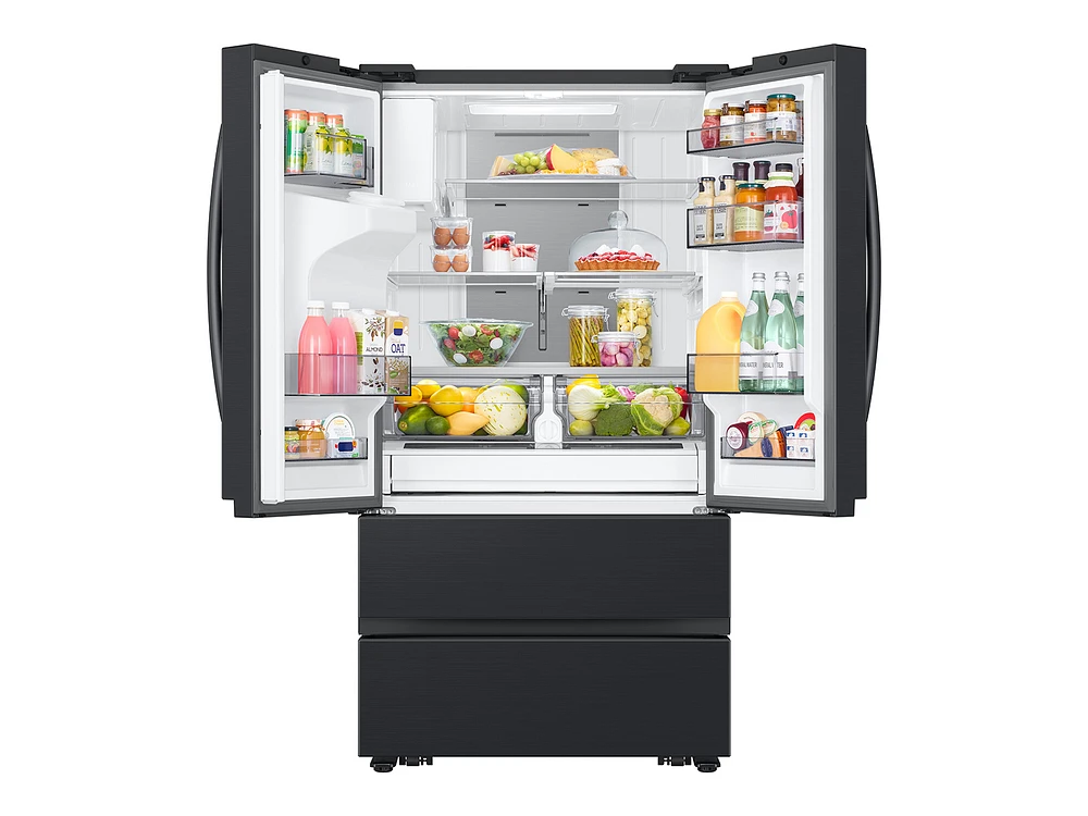 30 cu. ft. Mega Capacity 4-Door French Door Fridge in Matte Black Steel | Samsung US