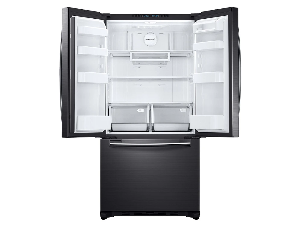 18 cu. ft. Counter Depth French Door Refrigerator in Black Stainless Steel Refrigerator - RF18HFENBSG/US | Samsung US