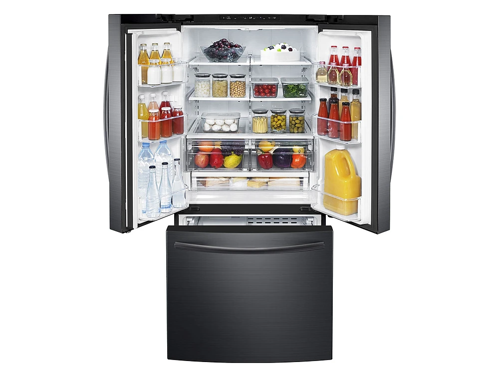 RF220NCTASG/AA | 22 cu. ft. French Door Refrigerator in Black Stainless Steel | Samsung Business US