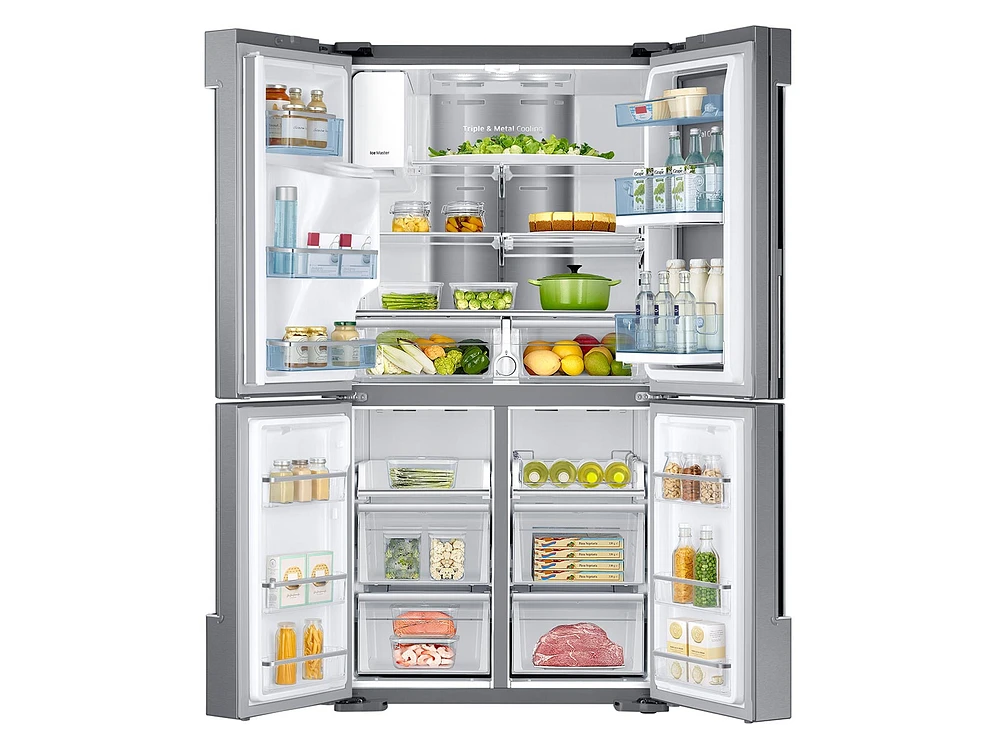 22 cu. ft. Food Showcase Counter Depth 4-Door Flex™ Refrigerator with FlexZone™ in Stainless Steel Refrigerator - RF22K9381SR/AA | Samsung US