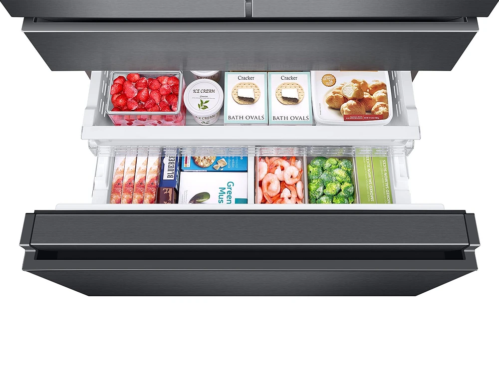 RF23M8070SG/AA | 23 cu. ft. Counter Depth 4-Door French Door Refrigerator in Black Stainless Steel | Samsung Business US