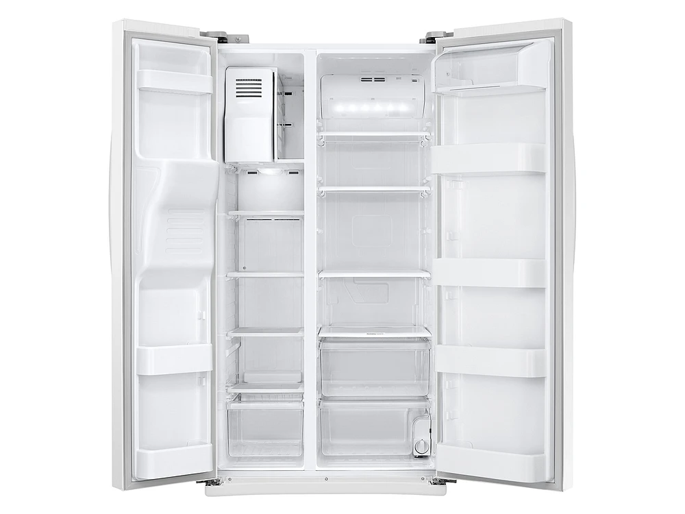 25 cu. ft. Side-by-Side Refrigerator with LED Lighting in White Refrigerator - RS25J500DWW/AA | Samsung US