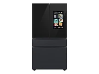 RF29BB89008MAA | Bespoke 4-Door French Door Refrigerator (29 cu. ft.) – with Top Left and Family Hub™ Panel in Charcoal Glass - and Matte Black Steel Middle and Bottom Door Panels) | Samsung Business US