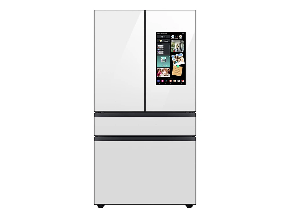 Bespoke Counter Depth 4-Door French Door Refrigerator (23 cu. ft.) with Family Hub™ in White Glass | Samsung US