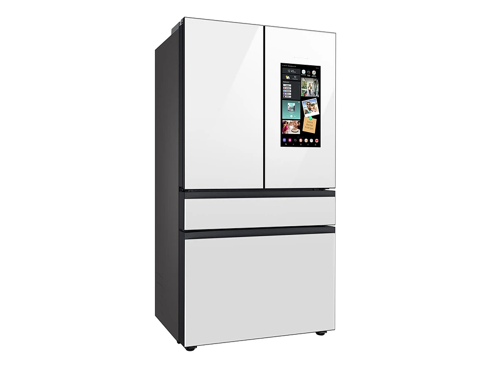 Bespoke Counter Depth 4-Door French Door Refrigerator (23 cu. ft.) with Family Hub™ in White Glass | Samsung US