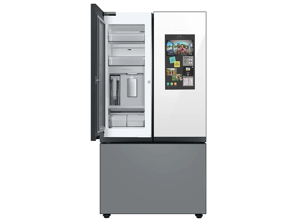 Bespoke -Door French Door Refrigerator ( cu. ft.) - with Family Hub™ in White Glass Refrigerators