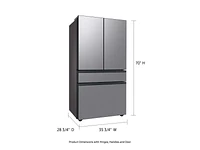 RF23BB8200QLAA | Bespoke 4-Door French Door Refrigerator (23 cu. ft.) with AutoFill Water Pitcher in Stainless Steel | Samsung Business US