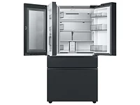 RF30BB6600APAA | Bespoke 4-Door French Door Refrigerator (23 cu. ft.) – with Top Left and Family Hub™ Panel in Charcoal Glass - and Matte Black Steel Middle and Bottom Panels | Samsung Business US