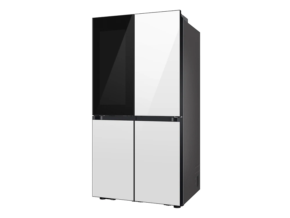 Bespoke Bespoke Counter Depth 4-Door Flex™ Refrigerator (23 cu. ft.) with Beverage Zone™ and Auto Open Door in White Glass | Samsung US