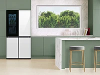 Bespoke Bespoke Counter Depth 4-Door Flex™ Refrigerator (23 cu. ft.) with Beverage Zone™ and Auto Open Door in White Glass | Samsung US