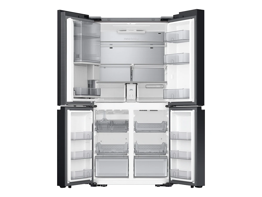 Bespoke Bespoke Counter Depth 4-Door Flex™ Refrigerator (23 cu. ft.) with Beverage Zone™ and Auto Open Door in White Glass | Samsung US