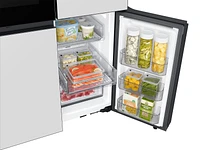 Bespoke Bespoke Counter Depth 4-Door Flex™ Refrigerator (23 cu. ft.) with Beverage Zone™ and Auto Open Door in White Glass | Samsung US