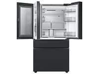 RF29BB89008MAA | Bespoke 4-Door French Door Refrigerator (29 cu. ft.) – with Top Left and Family Hub™ Panel in Charcoal Glass - and Matte Black Steel Middle and Bottom Door Panels) | Samsung Business US