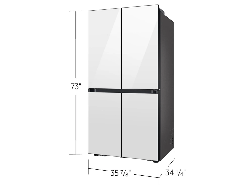 Bespoke 4-Door Flex™ Refrigerator (29 cu. ft.) with Beverage Center™ in White Glass – (with Customizable Door Panel Colors) | Samsung Business US