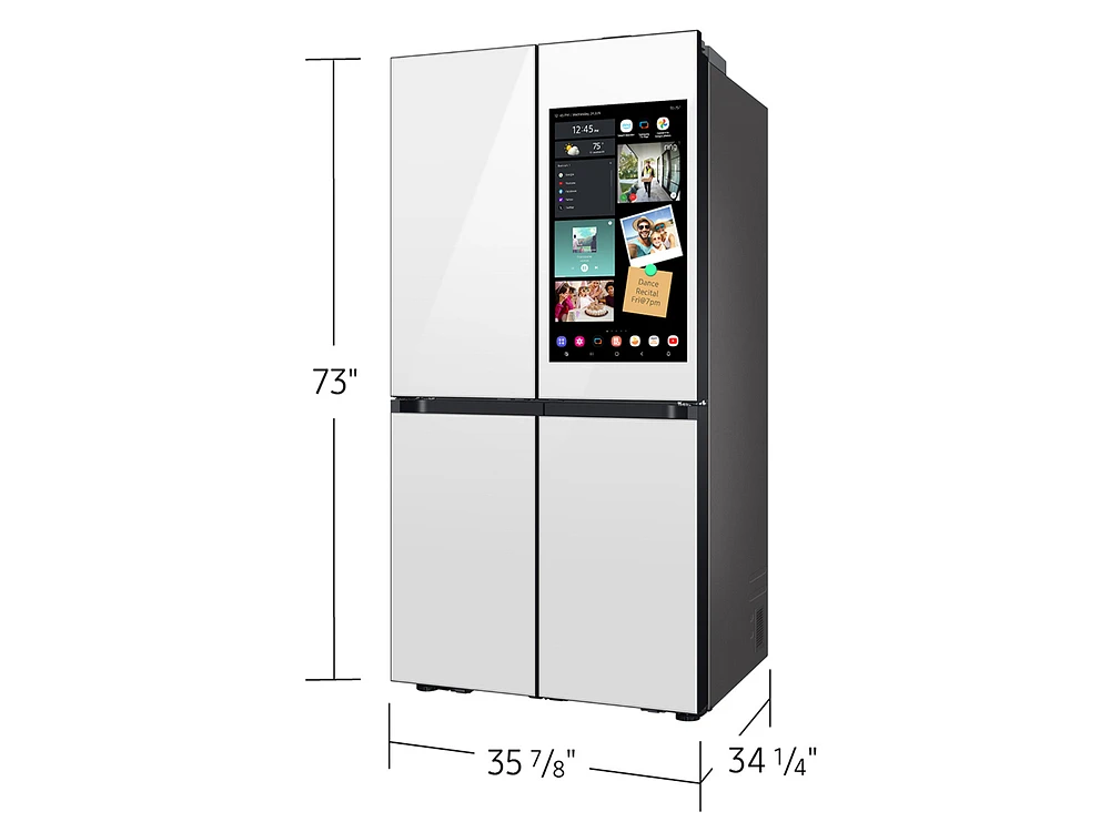 Bespoke 4-Door Flex™ Refrigerator (29 cu. ft.) with AI Family Hub™+ and AI Vision Inside™ in White Glass | Samsung US