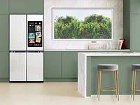 Bespoke 4-Door Flex™ Refrigerator (29 cu. ft.) with AI Family Hub™+ and AI Vision Inside™ in White Glass | Samsung US