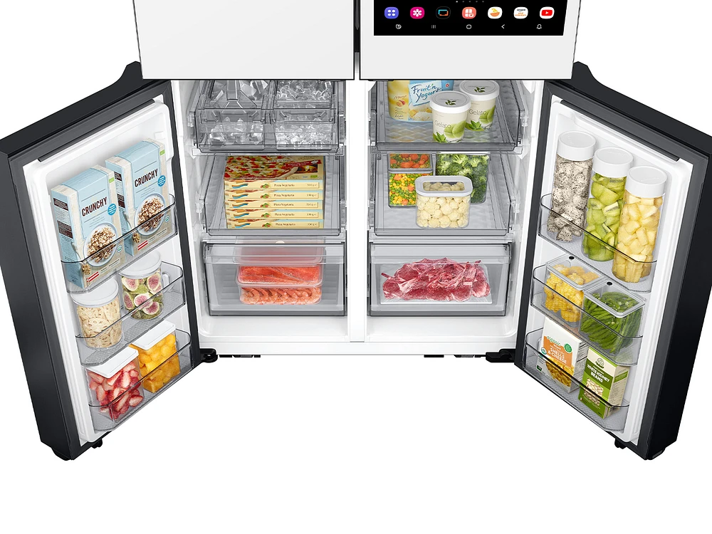 Bespoke 4-Door Flex™ Refrigerator (29 cu. ft.) with AI Family Hub™+ and AI Vision Inside™ in White Glass | Samsung US