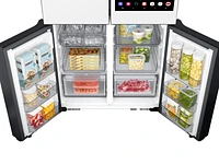 Bespoke 4-Door Flex™ Refrigerator (29 cu. ft.) with AI Family Hub™+ and AI Vision Inside™ in White Glass | Samsung US