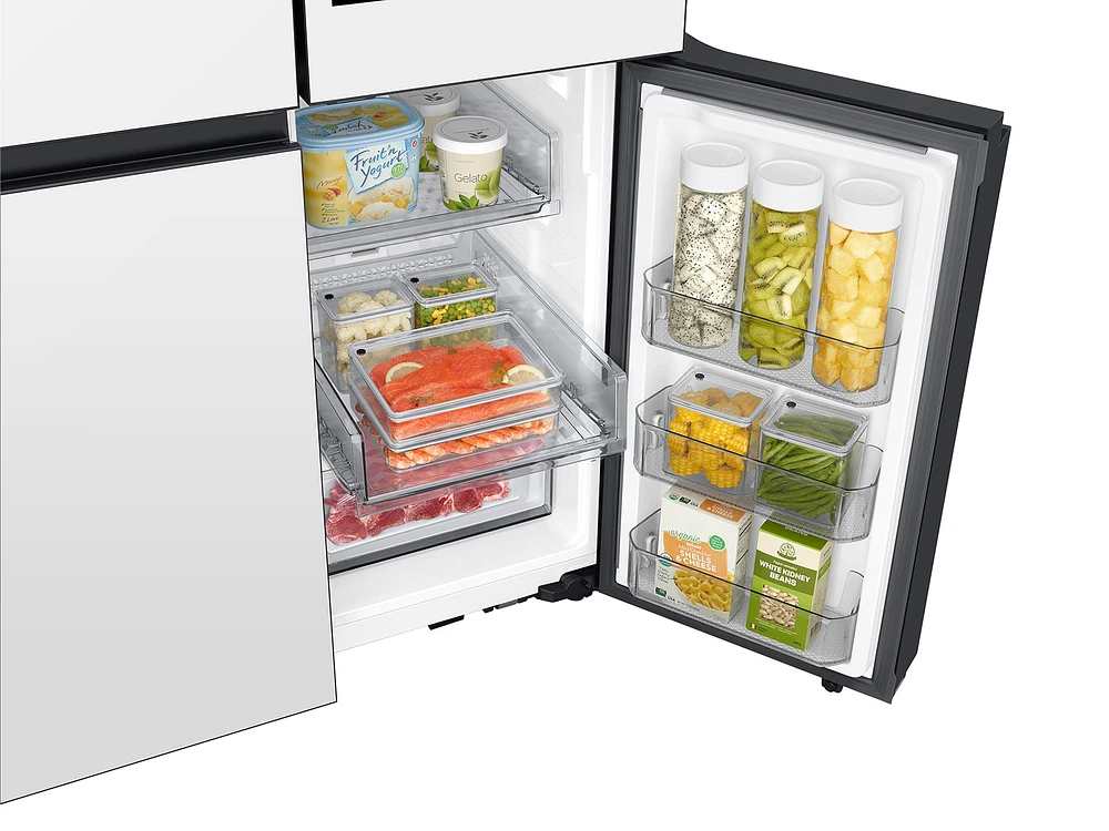 Bespoke 4-Door Flex™ Refrigerator (29 cu. ft.) with AI Family Hub™+ and AI Vision Inside™ in White Glass | Samsung US