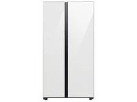 Bespoke cu. ft. Side-by-side Refrigerator with Beverage Center in White Glass | Samsung US