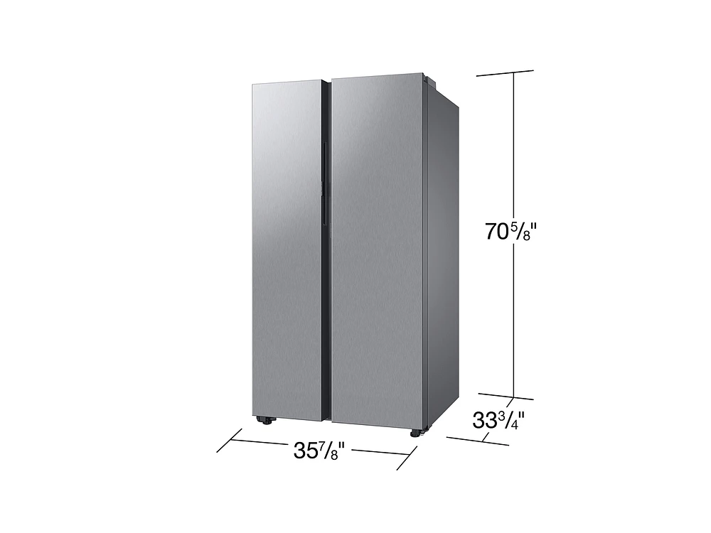 RS28CB7600QLAA | Bespoke Side-by-Side 28 cu. ft. Refrigerator with Beverage Center™ in Stainless Steel | Samsung Business US