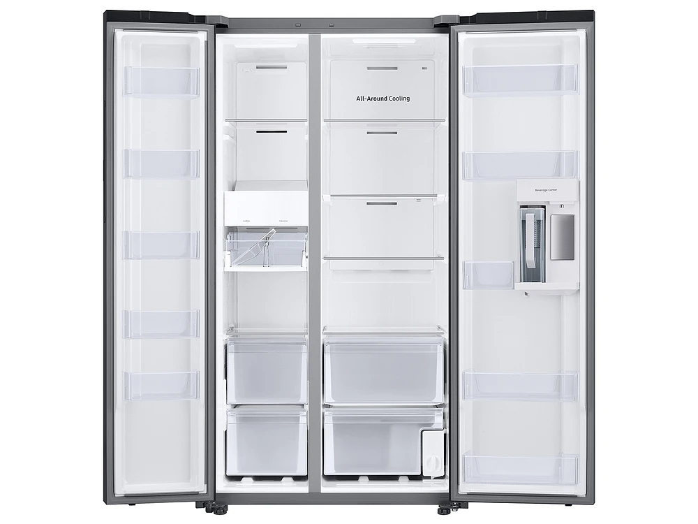 RS28CB7600QLAA | Bespoke Side-by-Side 28 cu. ft. Refrigerator with Beverage Center™ in Stainless Steel | Samsung Business US