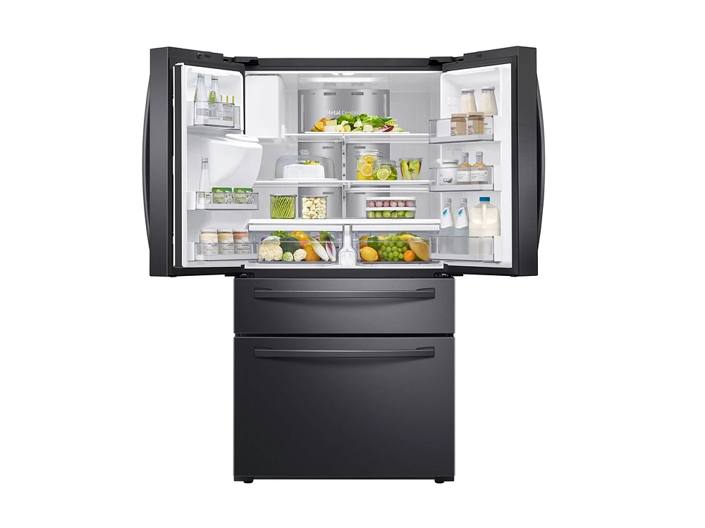 22 cu. ft. 4-Door French Door, Counter Depth Refrigerator with 21.5 inch Touch Screen Family Hub™ in Black Stainless Steel Refrigerator - RF22R7551SG/AA | Samsung US