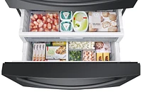 22 cu. ft. 4-Door French Door, Counter Depth Refrigerator with 21.5 inch Touch Screen Family Hub™ in Black Stainless Steel Refrigerator - RF22R7551SG/AA | Samsung US