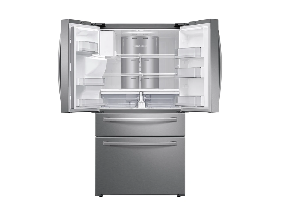 RF22R7551SR/AA | 22 cu. ft. 4-Door French Door, Counter Depth Refrigerator with 21.5” Touch Screen Family Hub™ in Stainless Steel | Samsung Business US