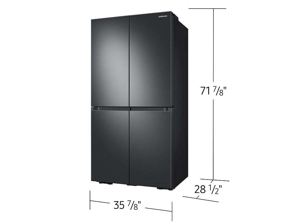 RF23A9671SG/AA | 23 cu. ft. Smart Counter Depth 4-Door Flex™ Refrigerator with Beverage Center and Dual Ice Maker in Black Stainless Steel | Samsung Business US