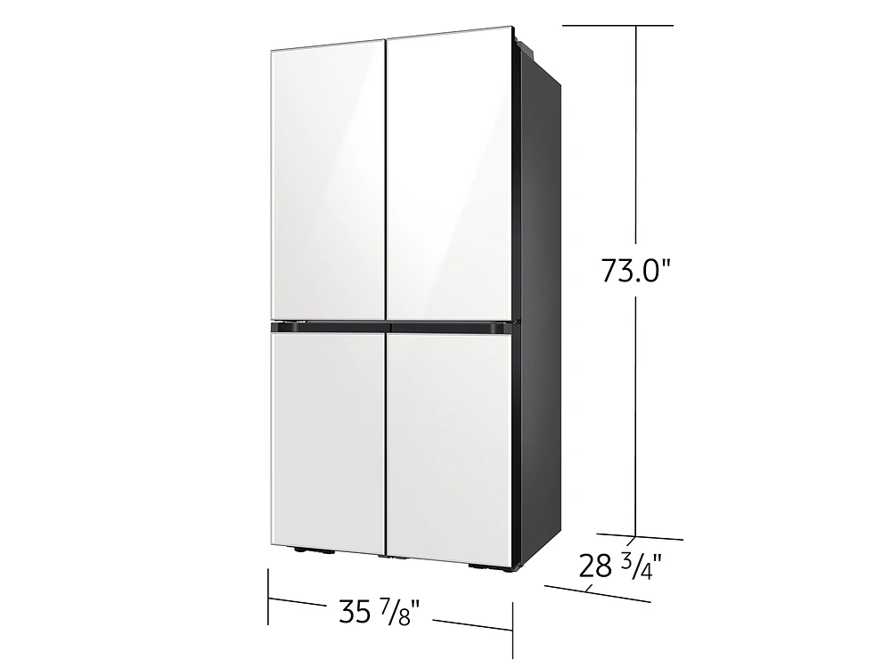 RF23A967535/AA | Bespoke Counter Depth 4-Door Flex™ Refrigerator (23 cu. ft.) in White Glass (2021) | Samsung Business US