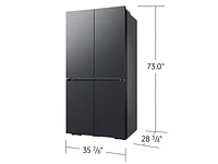 RF23A9675MT/AA | 23 cu. ft. Smart Counter Depth BESPOKE 4-Door Flex™ Refrigerator with Customizable Panel Colors in Matte Black Steel | Samsung Business US