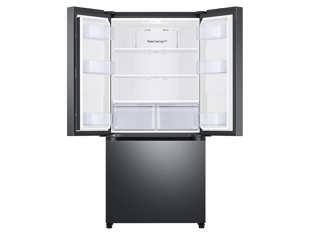 18 cu. ft. Smart Counter Depth 3-Door French Door Refrigerator in Black Stainless Steel Refrigerators - RF18A5101SG/AA | Samsung US