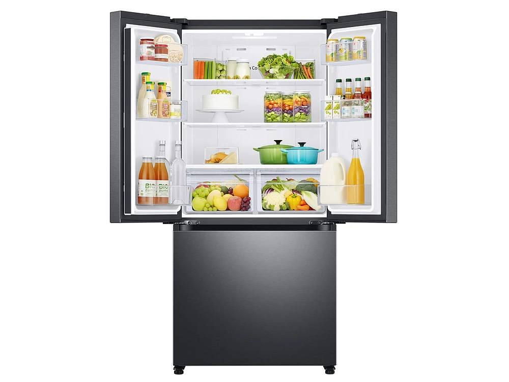 18 cu. ft. Smart Counter Depth 3-Door French Door Refrigerator in Black Stainless Steel Refrigerators - RF18A5101SG/AA | Samsung US