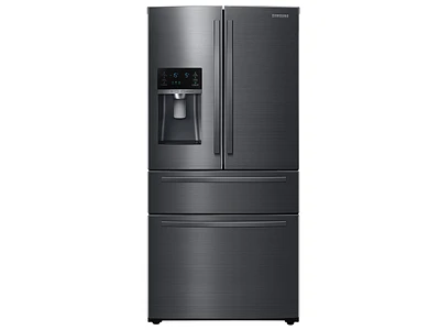 RF25HMIDBSG/AA | 25 cu. ft. Large Capacity 4-Door French Door Refrigerator with External Water & Ice Dispenser in Black Stainless Steel | Samsung Business US