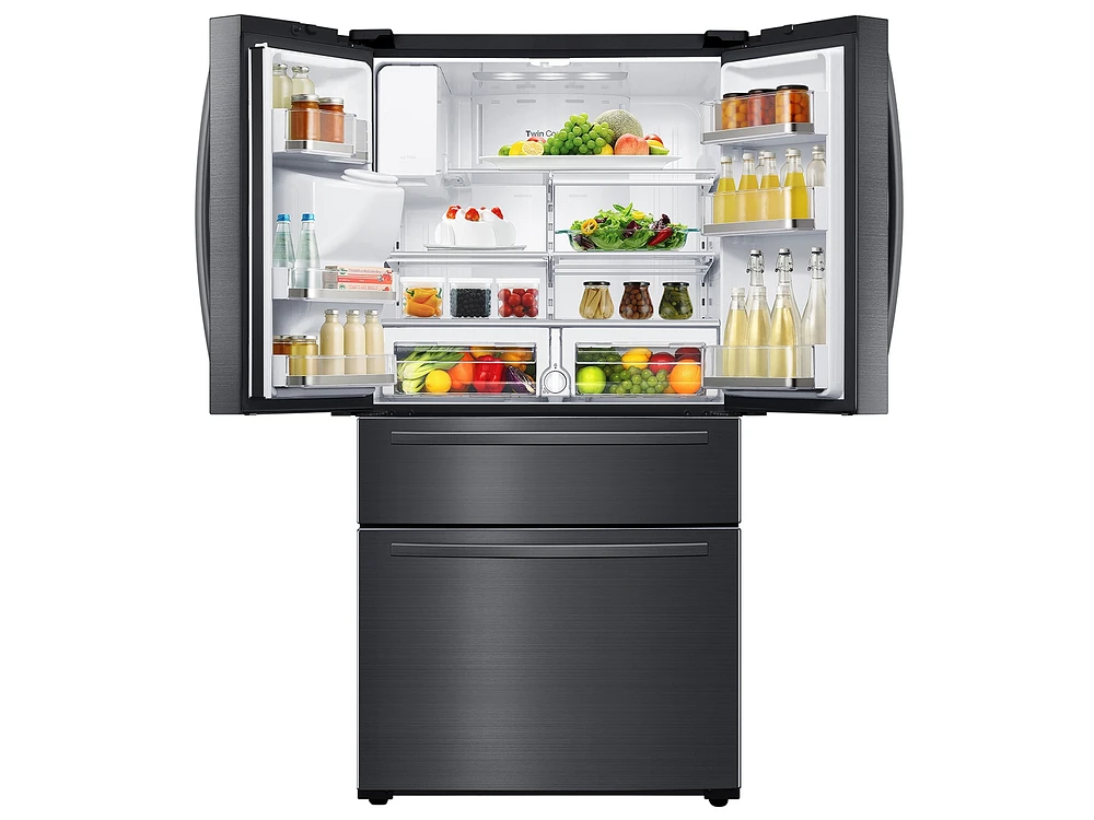 RF25HMIDBSG/AA | 25 cu. ft. Large Capacity 4-Door French Door Refrigerator with External Water & Ice Dispenser in Black Stainless Steel | Samsung Business US