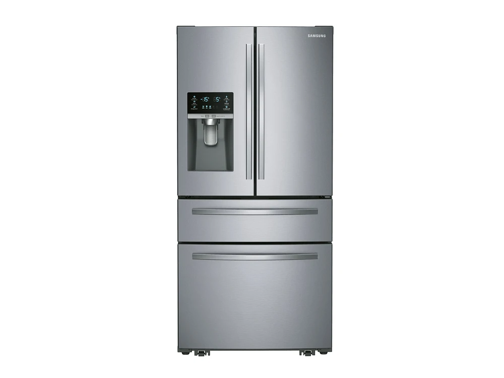 RF25HMIDBSR/AA | 25 cu. ft. Large Capacity 4-Door French Door Refrigerator with External Water & Ice Dispenser in Stainless Steel | Samsung Business US