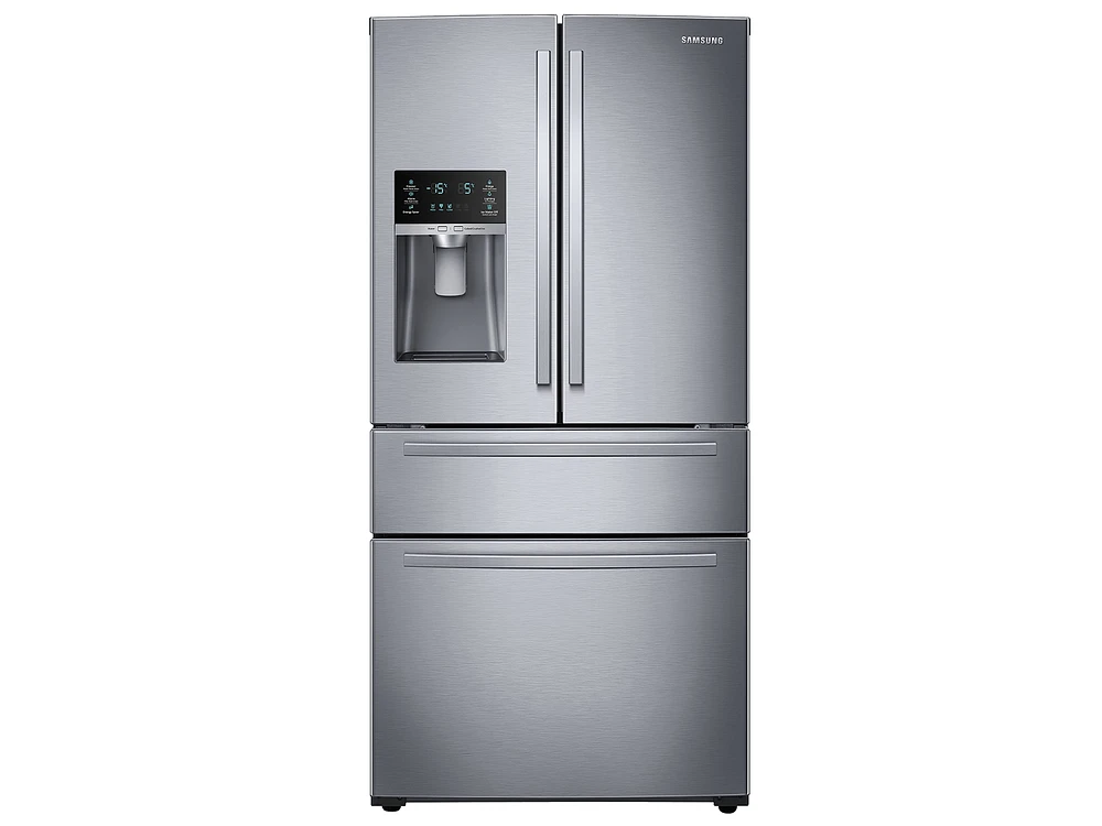 RF25HMIDBSR/AA | 25 cu. ft. Large Capacity 4-Door French Door Refrigerator with External Water & Ice Dispenser in Stainless Steel | Samsung Business US