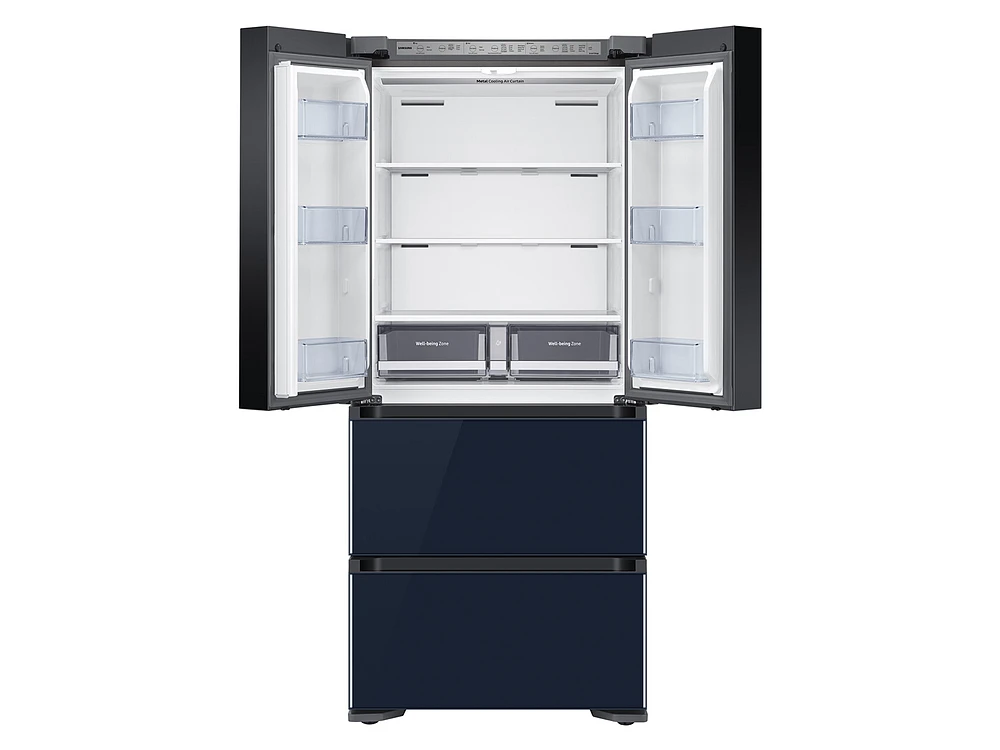 RQ48T94B277/AA | 17.3 cu. ft. Smart Kimchi & Specialty 4-Door French Door Refrigerator in White-Navy Glass | Samsung Business US