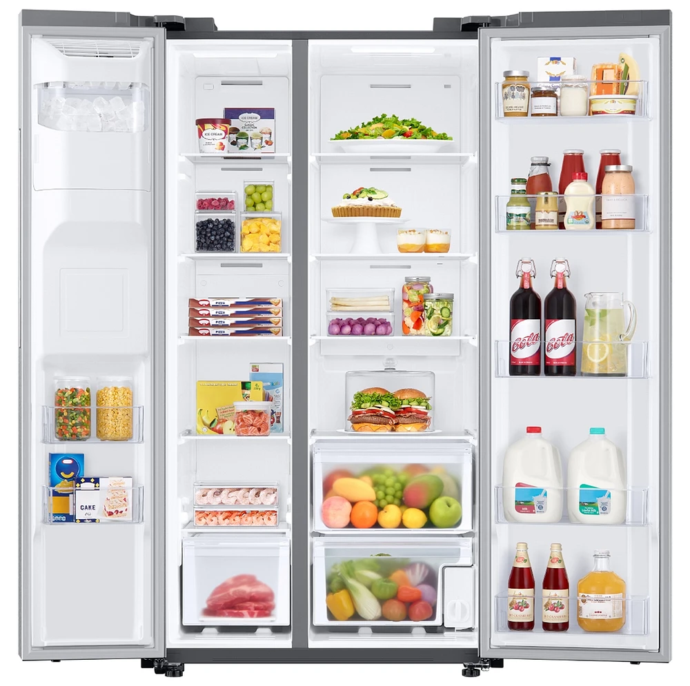 RS27T5201SR/AA | 27.4 cu. ft. Smart Side-by-Side Refrigerator with Large Capacity in Stainless Steel | Samsung Business US