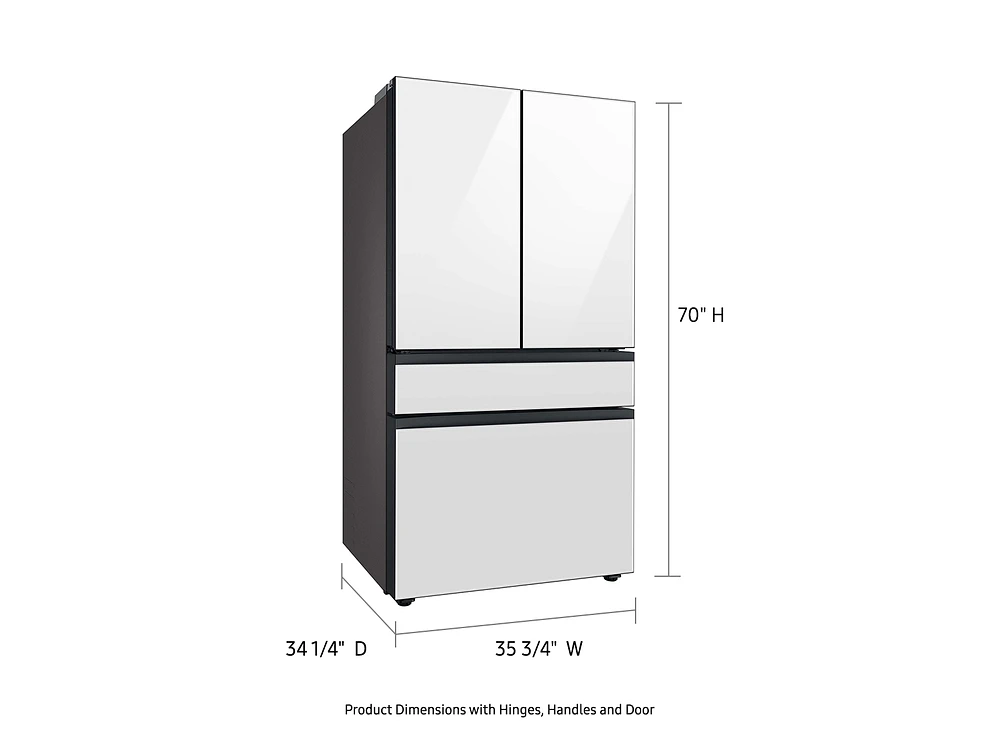 RF29BB860012AA | Bespoke 4-Door French Door Refrigerator (29 cu. ft.) with Beverage Center™ in White Glass  | Samsung Business US