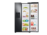 RS22T5561SG/AA | 22 cu. ft. Counter Depth Side-by-Side Refrigerator with Touch Screen Family Hub™ in Black Stainless Steel | Samsung Business US